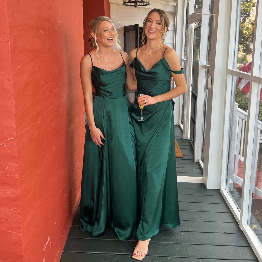 David’s Bridal Galina Signature Bridesmaids Dress in Juniper size 8